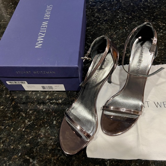 Stuart Weitzman Nudistsong Pewter Glass 9M - Picture 7 of 7